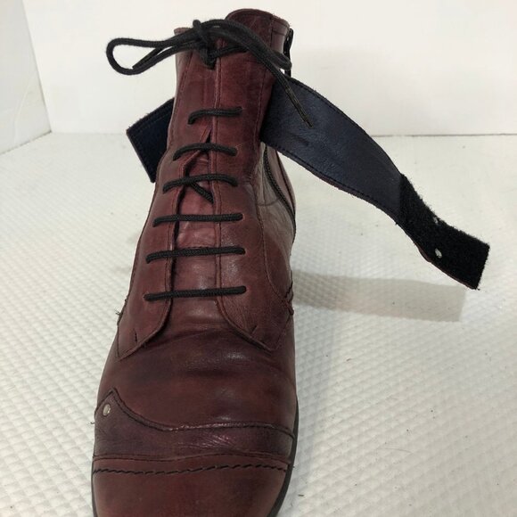 DORKING by Fluchos Agata Red Leather Ankle Booties Size 38 (7.5) - Picture 13 of 14